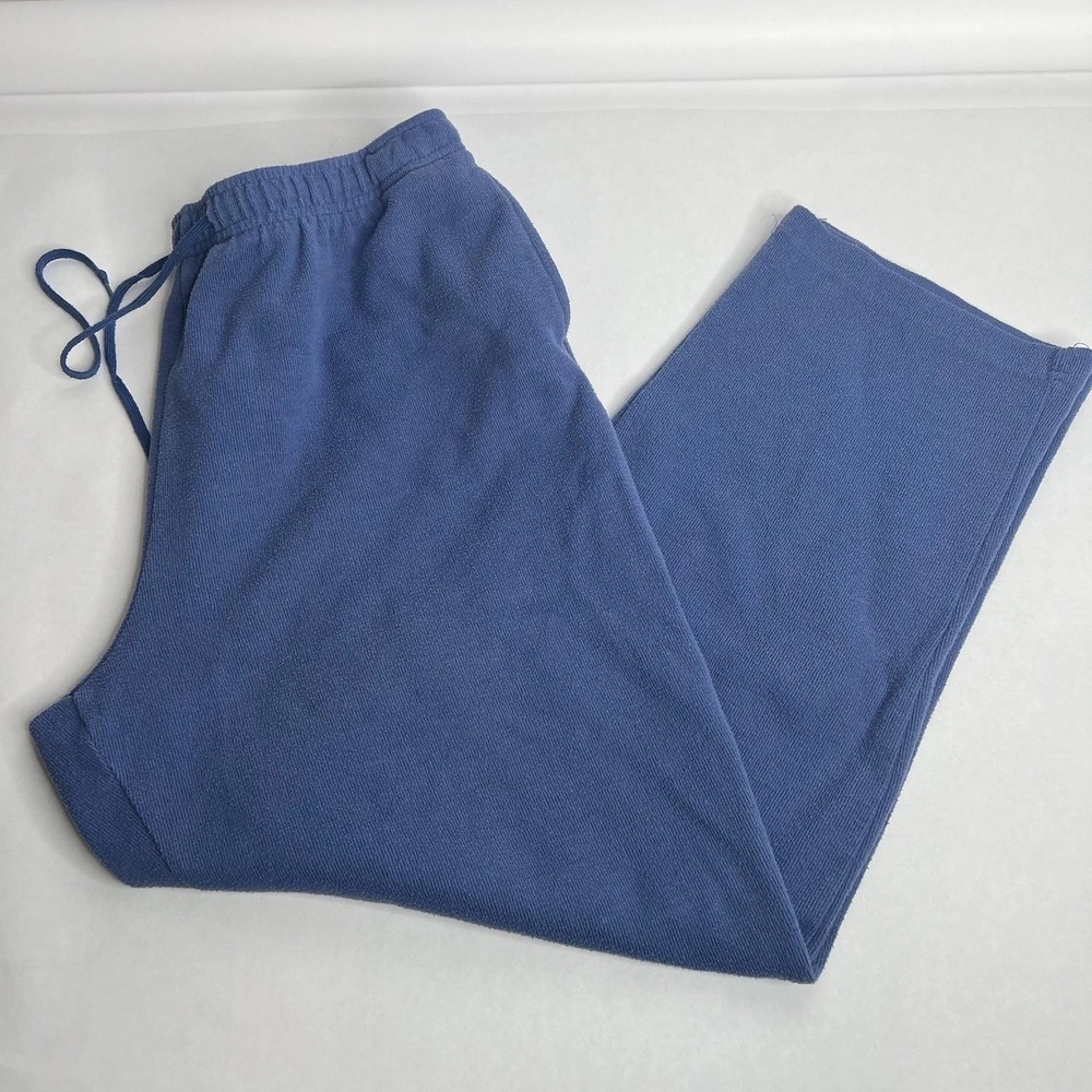 Bobbie Brooks Knit Blue Pull On Lounge Pants Sweatpants Large Drawstring